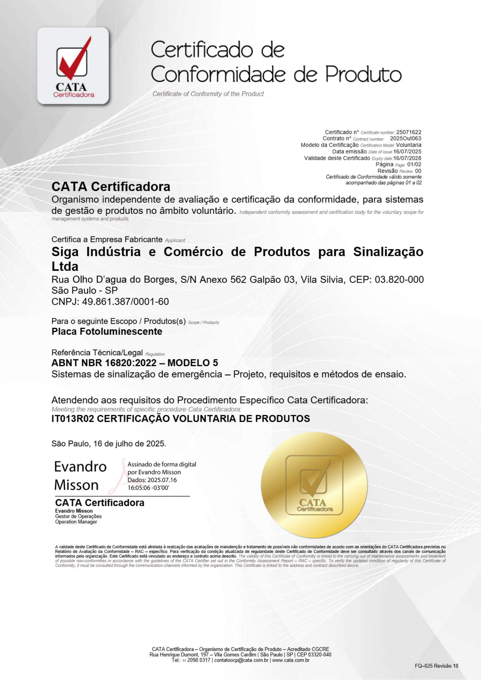 Certificado CATA - Página 1